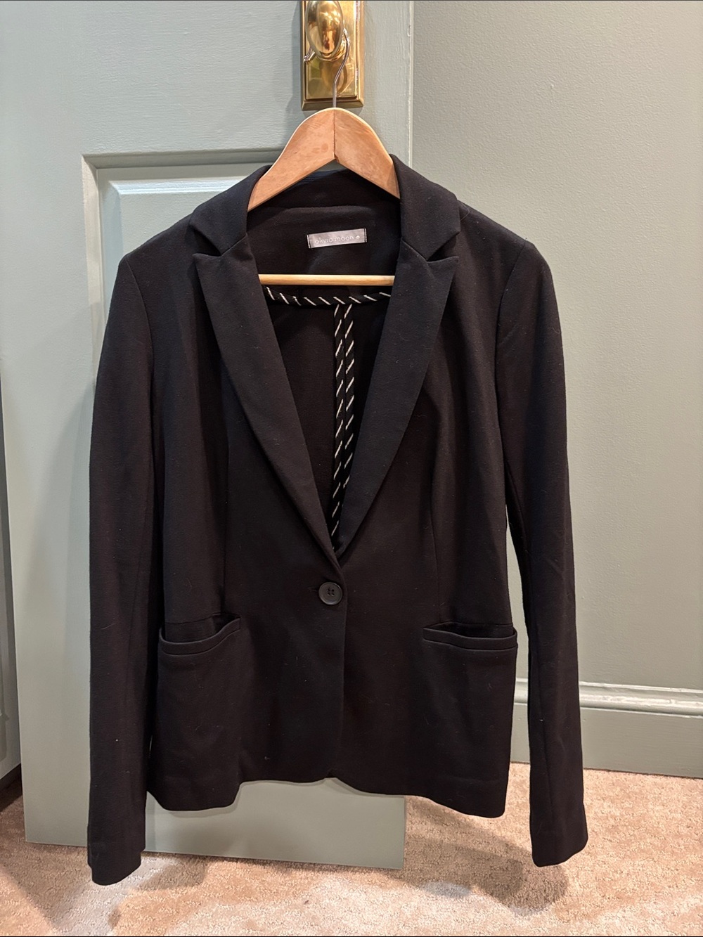 Olivia Moon Black Single-Button Women's Blazer